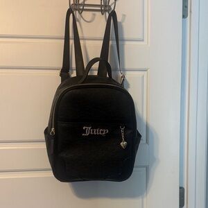 Juicy Couture Black Backpack with Silver Charm